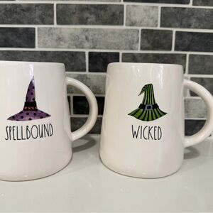 RAE DUNN White Ceramic 'Wicked' Witch Hat Mug - Green Accent